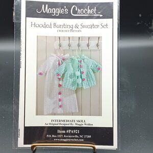 Maggies Crochet Hooded Bunting & Sweater Set Pattern PA921 Intermediate Skill